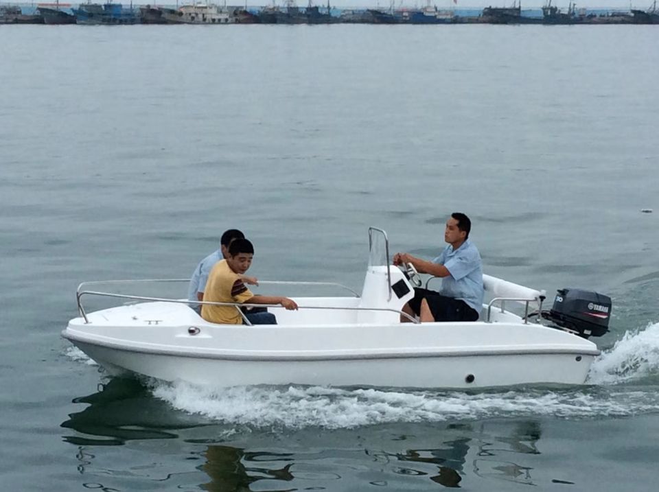 玻璃鋼釣魚船4-6人，玻璃鋼快艇沖鋒舟釣魚娛樂艇4.3米前操